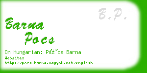 barna pocs business card